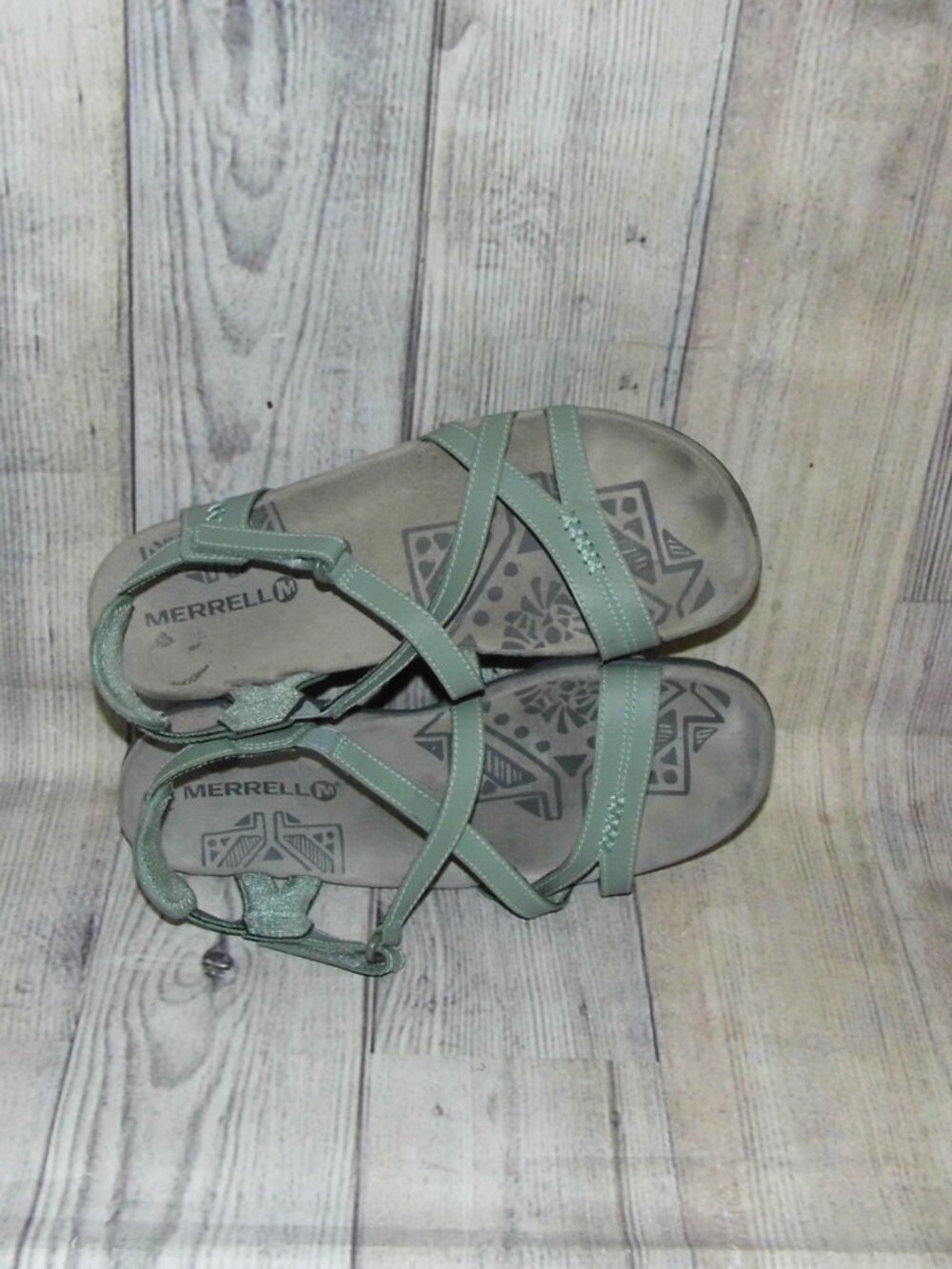 MERRELL Sandspur Blue Dove Leather Sandals Womens Size 8 - Picture 6 of 7